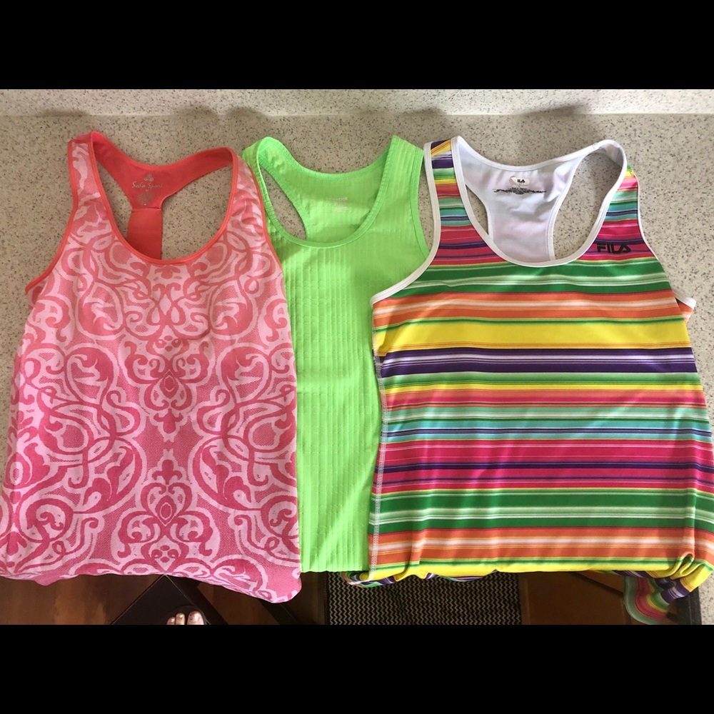 Colorful athletic tanks! Lot of 3!
